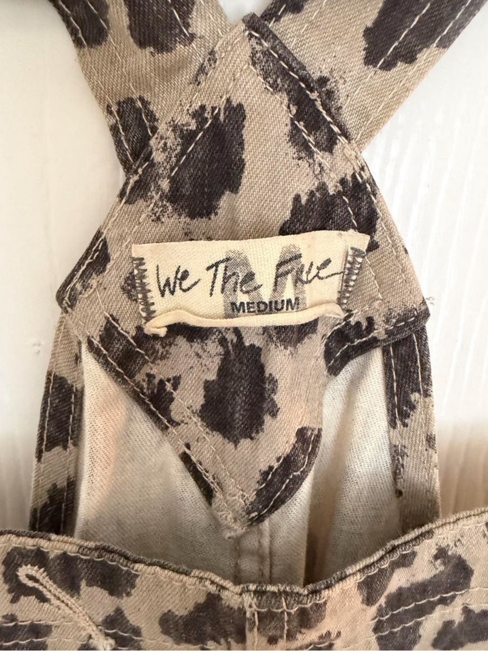 We The Free Leopard Print Short Overalls - Beige and Black - Picture 7 of 7
